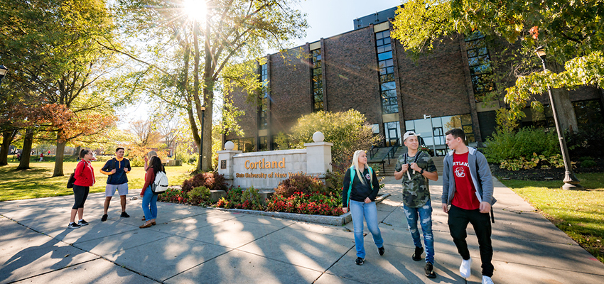 Students outside of the Miller Building